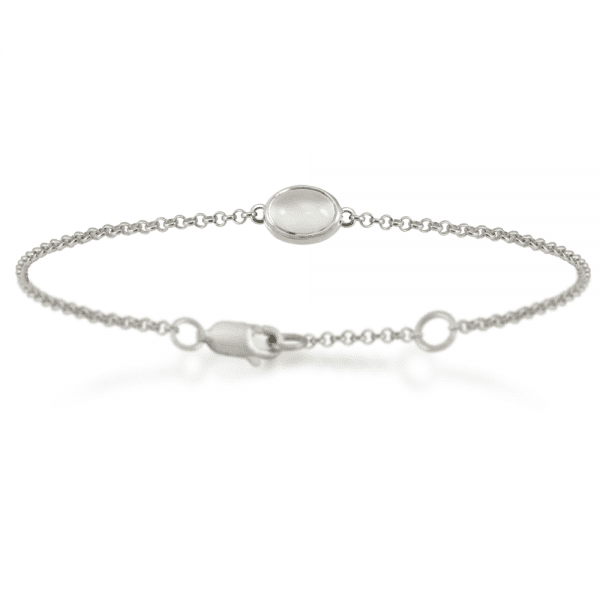 Moonstone Cabochon Bracelet - silver - by Scarab Jewellery Studio