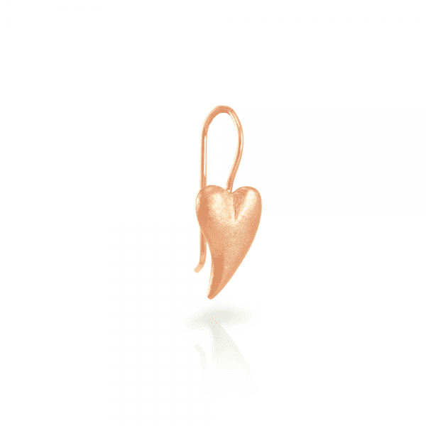 one Bewitched rose gold heart earring by Scarab Jewellery Studio