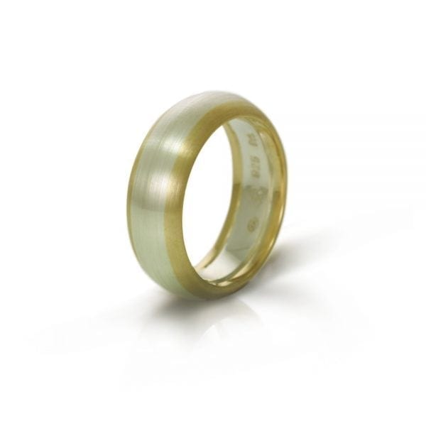 Silver Gold Two Tone Mens Wedding Band by Scarab Jewellery Studio